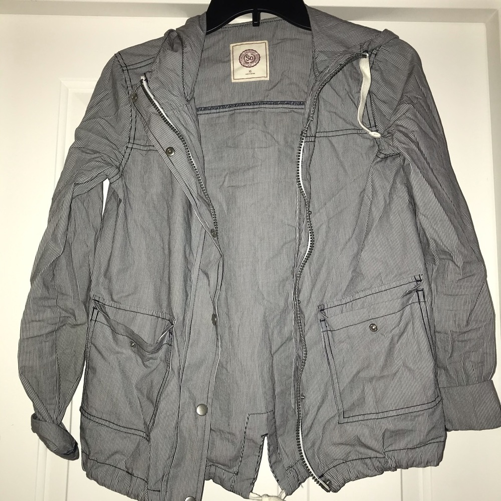 Blue and White Pinstriped Jacket